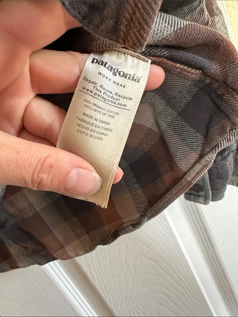 Patagonia kids  Plaid Button-Down Shirt — Brown & Gray